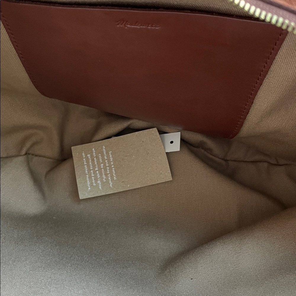 Madewell Brown Suede Essentials Curve Shoulder Bag NR387 NEW - Picture 8 of 8